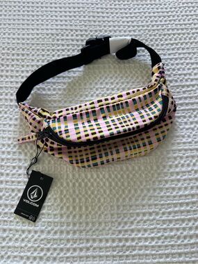 Volcom Pink Yellow Blue Plaid Waist Pack